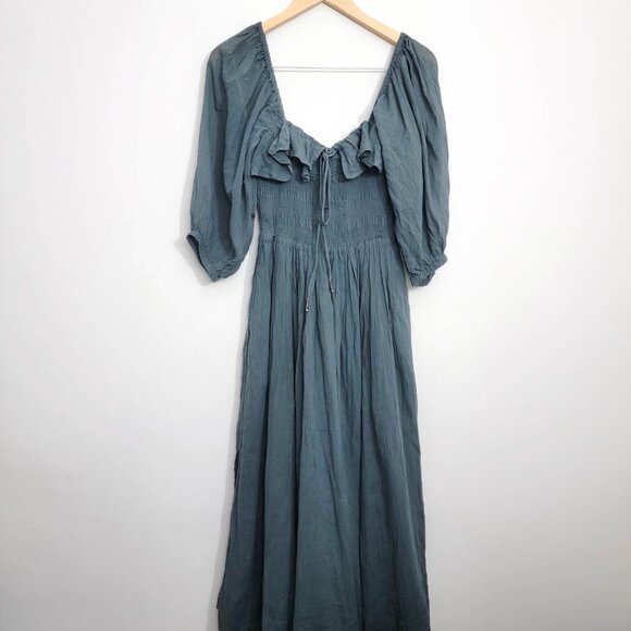 Free People Oasis Midi Dress in Teal Small - Picture 1 of 7